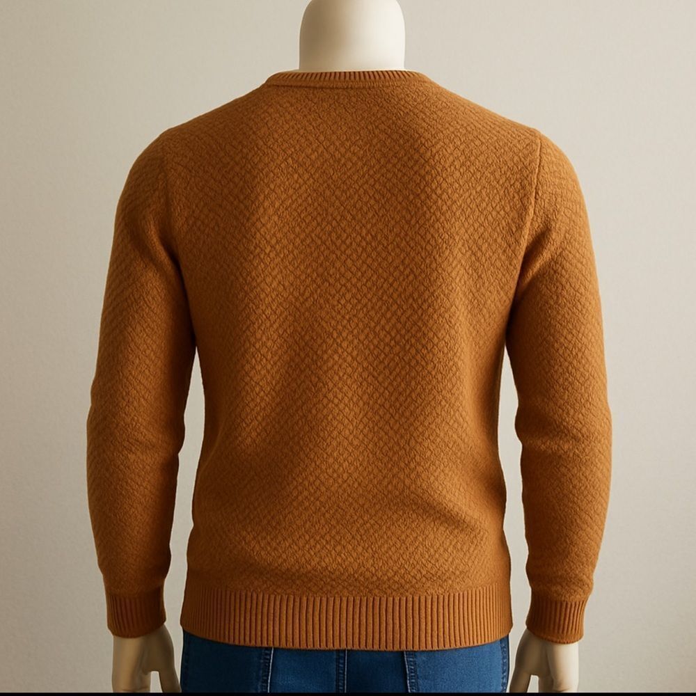 Paul James L (XL)Men’s Sweater 100% Merino Wool Browm Casual Fall Winter England - Picture 3 of 7